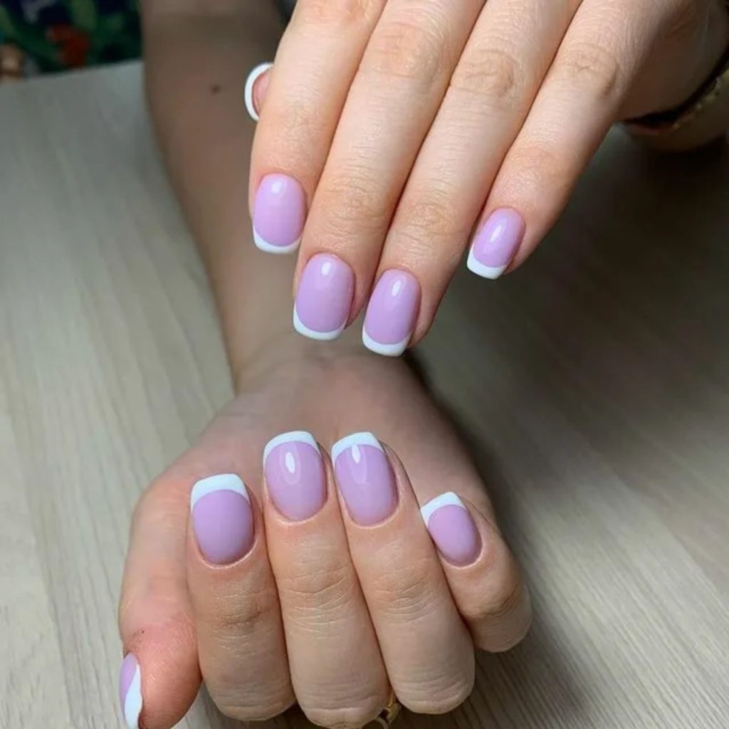 lavender haze french tip nails
