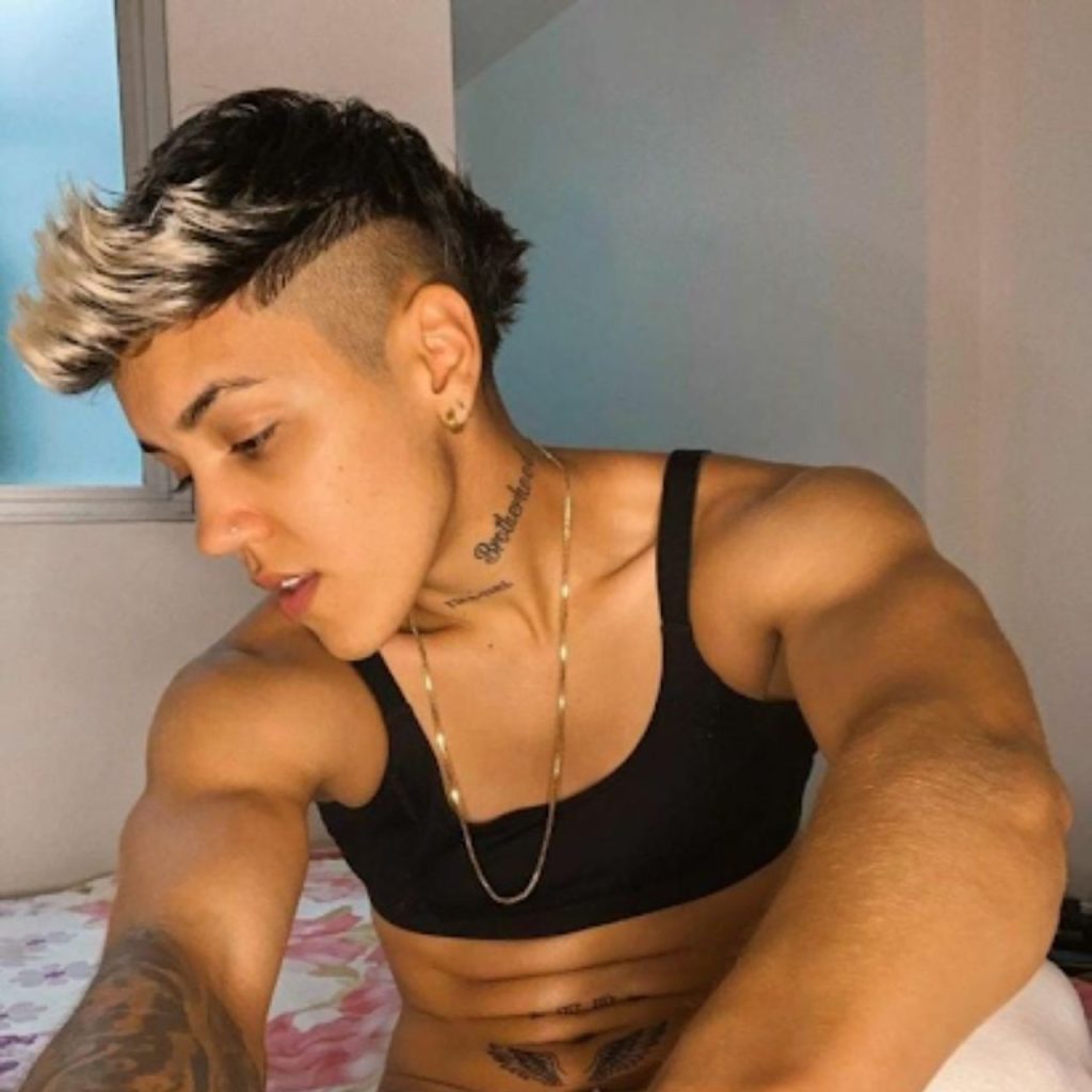  Blond top and Shaved Sides Tomboy Cut