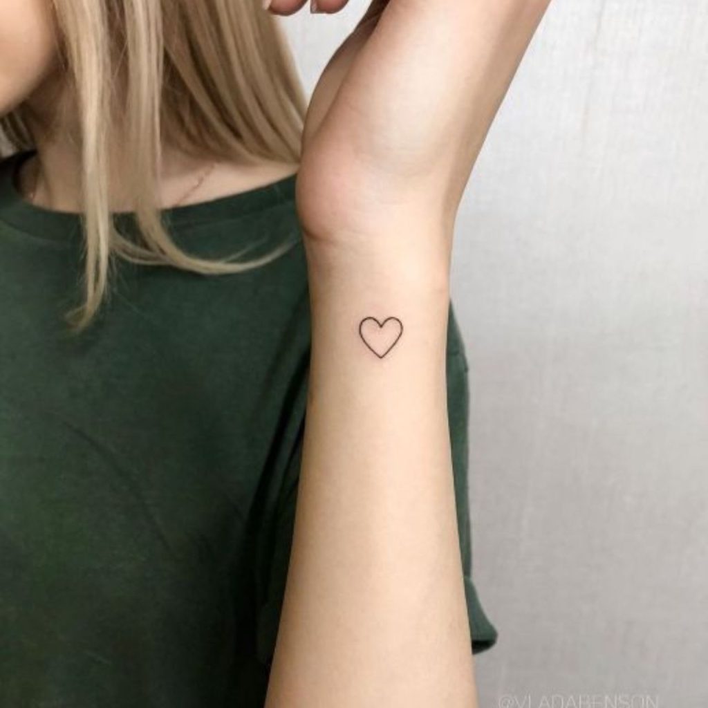 Classic Heart Outline Tattoo Design