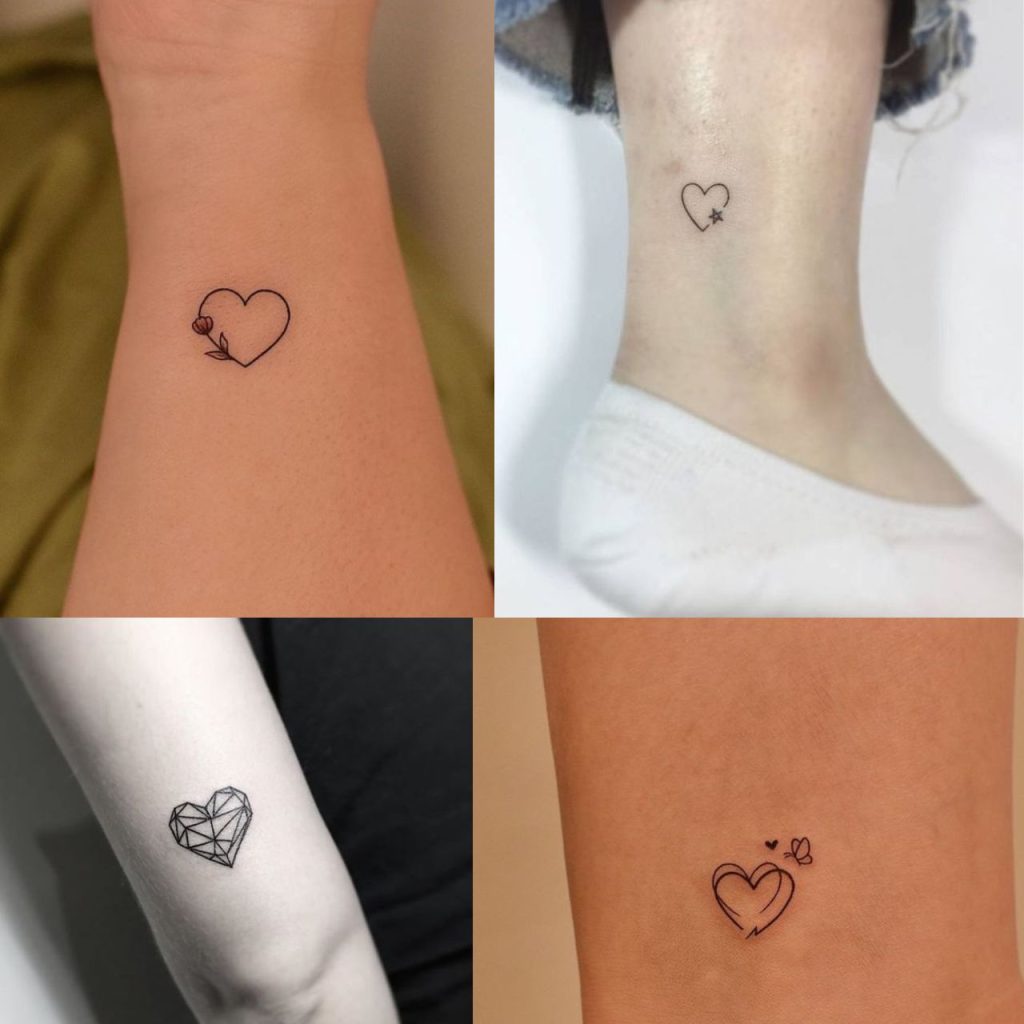 Cute Heart Tattoo Outline Design