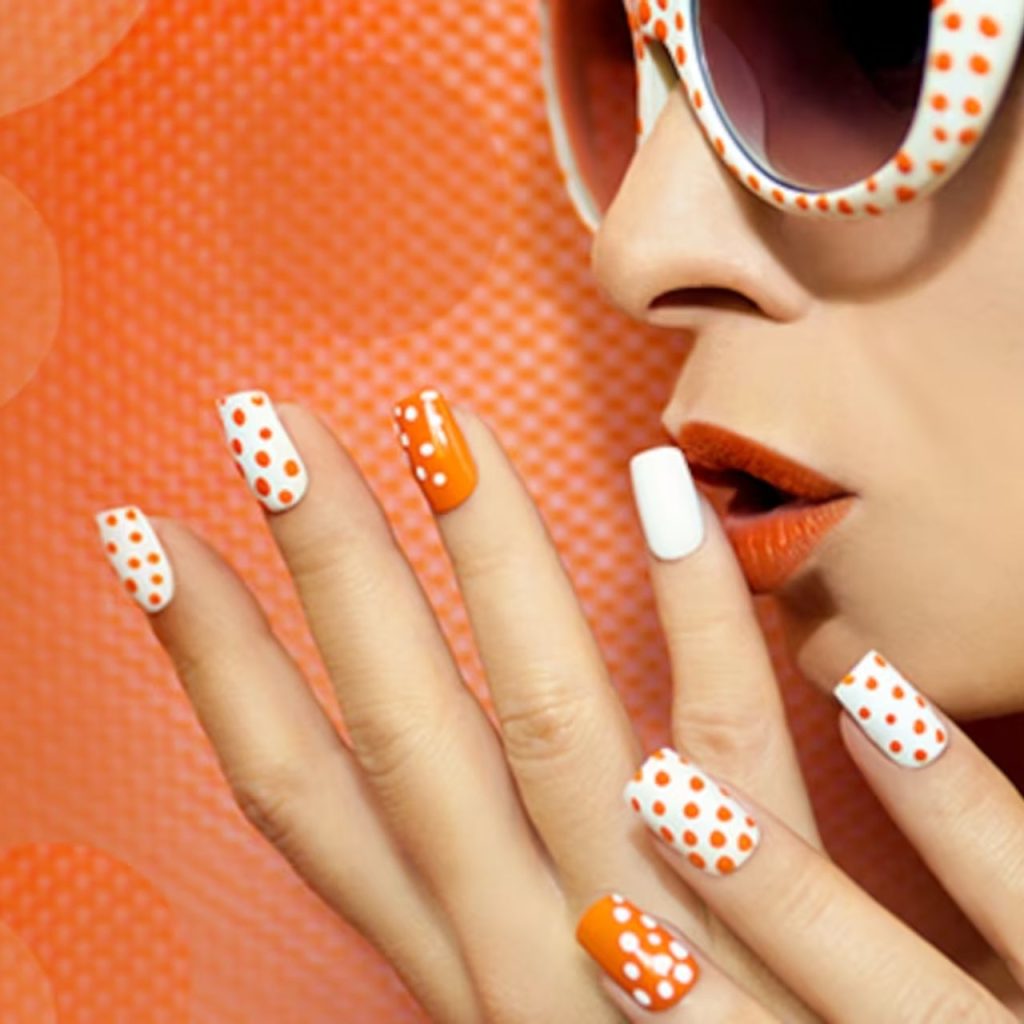 Dotted White and Orange