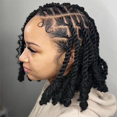 Double-strand invisible locs Hairstyle
