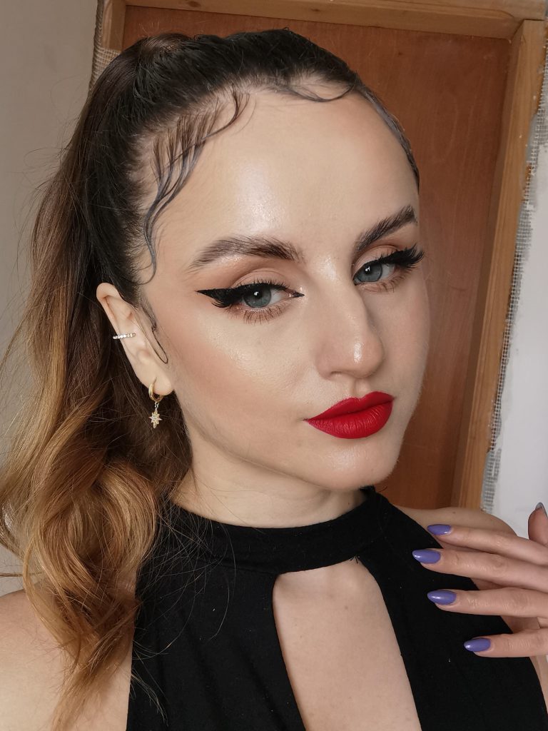 Bold Lipstick and Eye liner