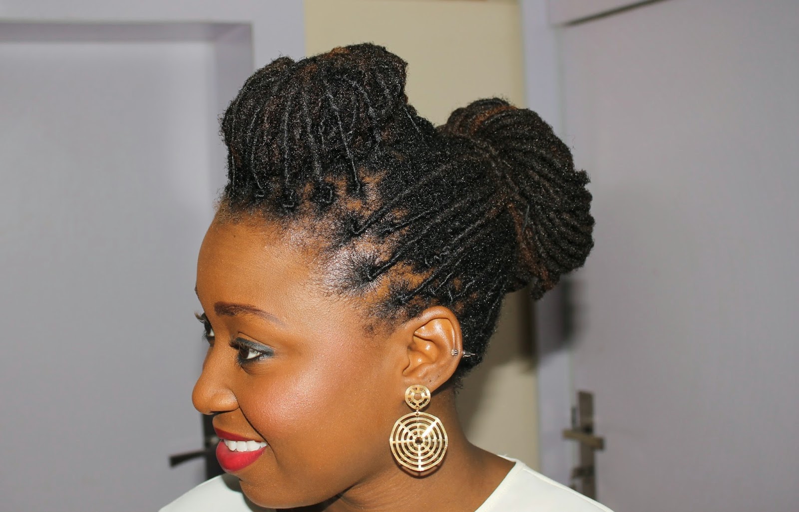 Invisible locs with a bun Hairstyle