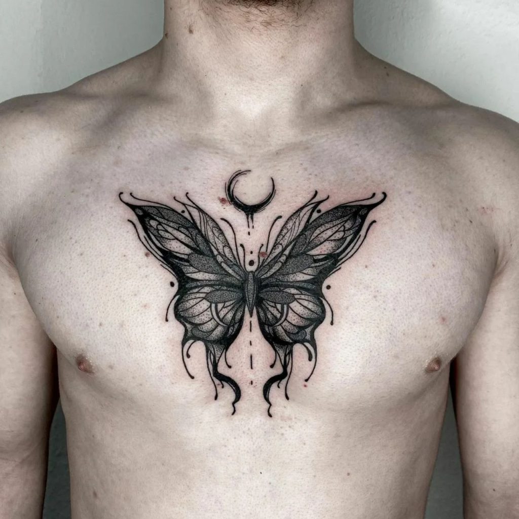 Masculine Butterfly Tattoo Design