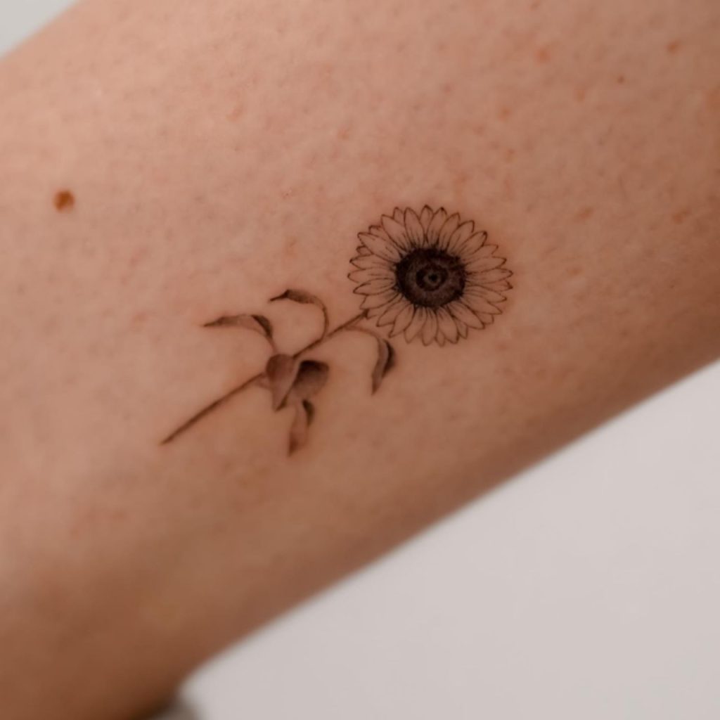 Vintage mini small sunflower tattoos 