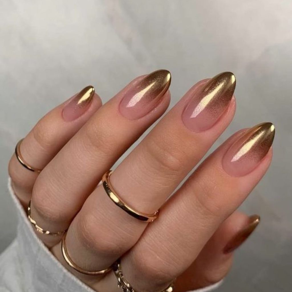 Ombre Golden Nails 