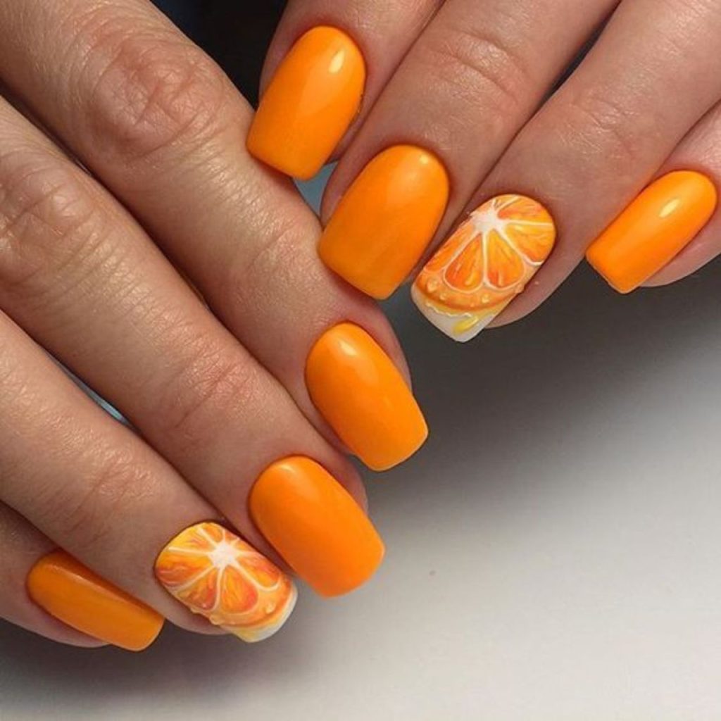 Orange Nail Art Designs