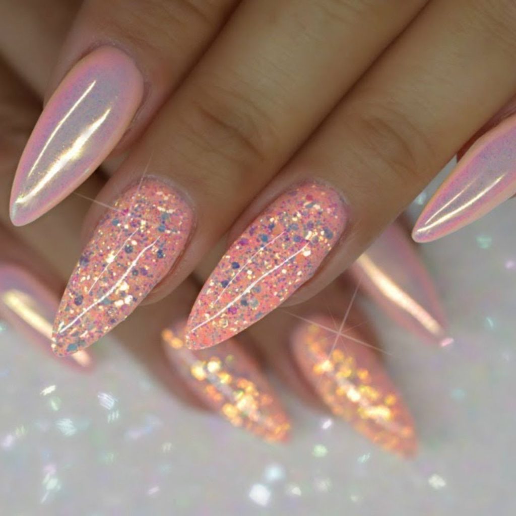 The Glittery Pink Acrylic Color for Nails