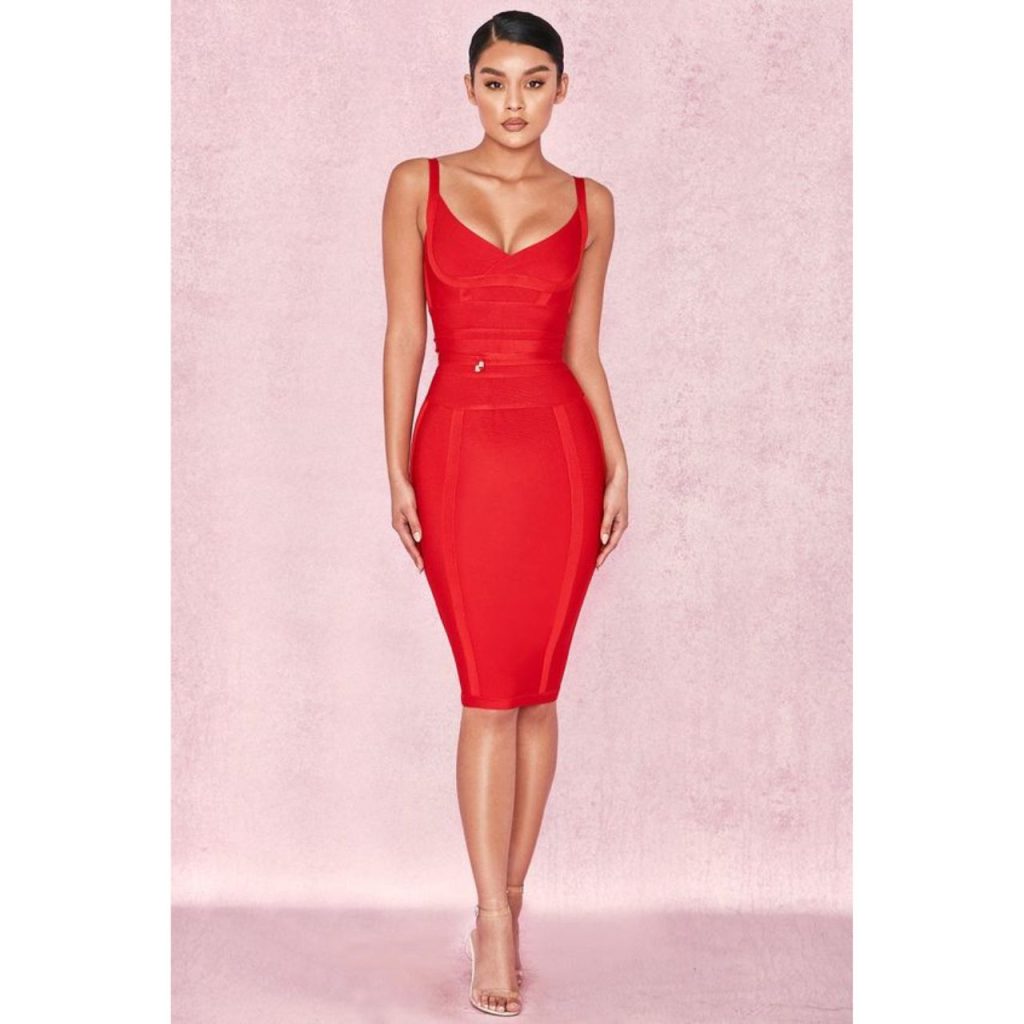 Red Midi Dress for New Year