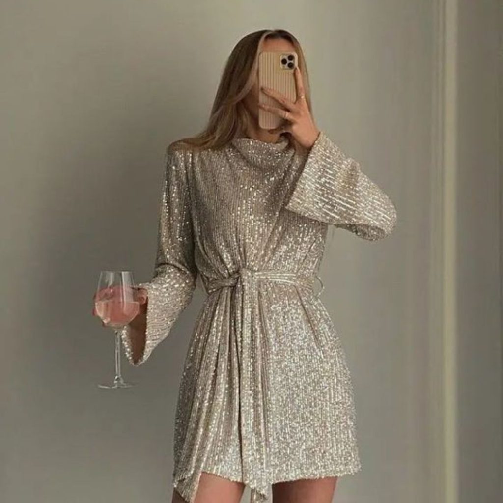 Shimmery New Year Outfit Dress