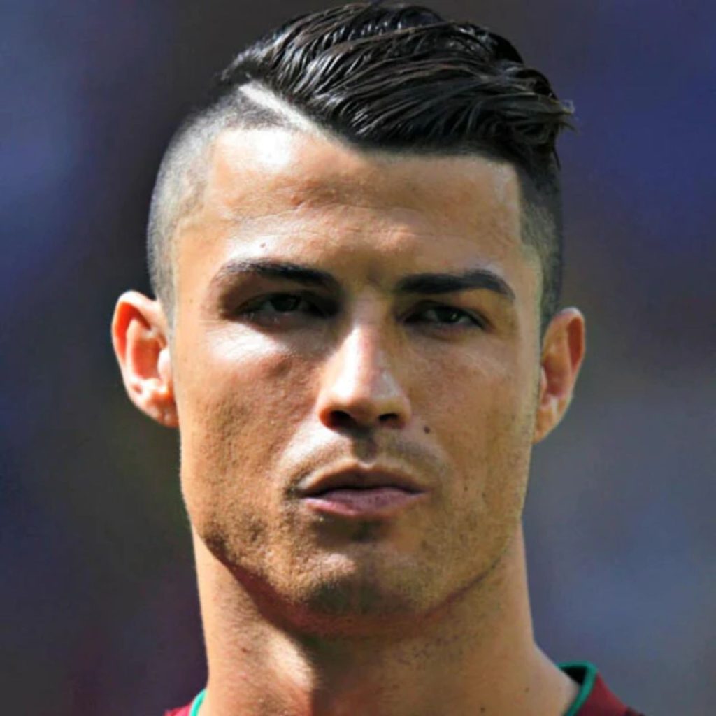 Side Hard Part Ronaldo Haircut