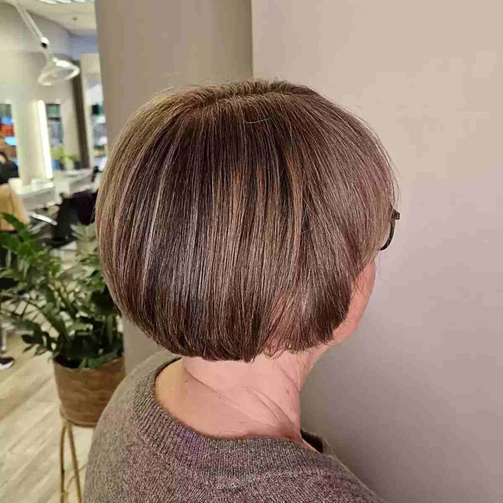 Sleek Inverted Bob Haircut for Older Women