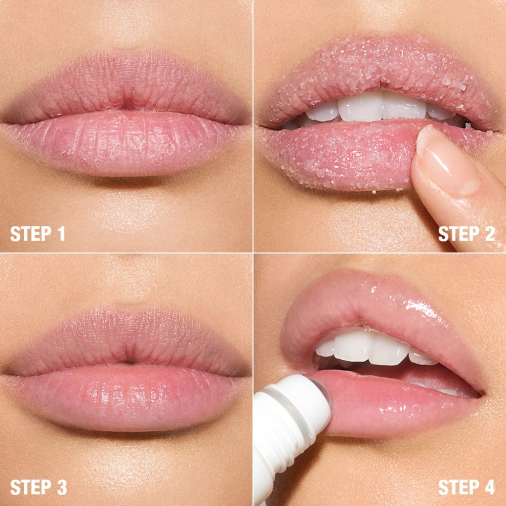 Steps to use lip scrub