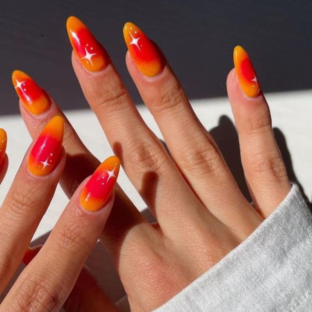 Sunset Orange Nail Designs