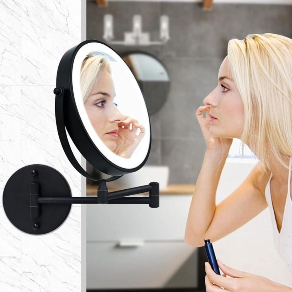 Wall-Mounted Lighted Makeup Mirrors 