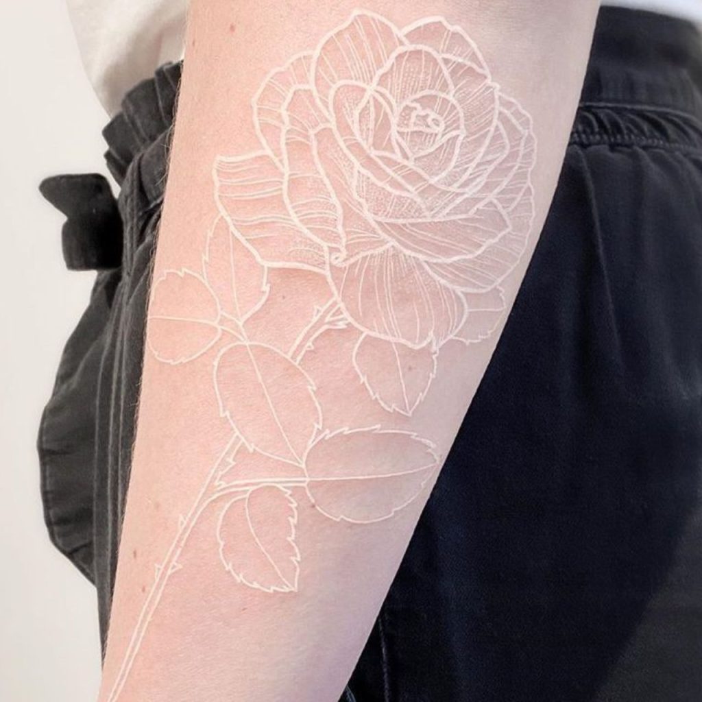 White Rose Tattoo Design