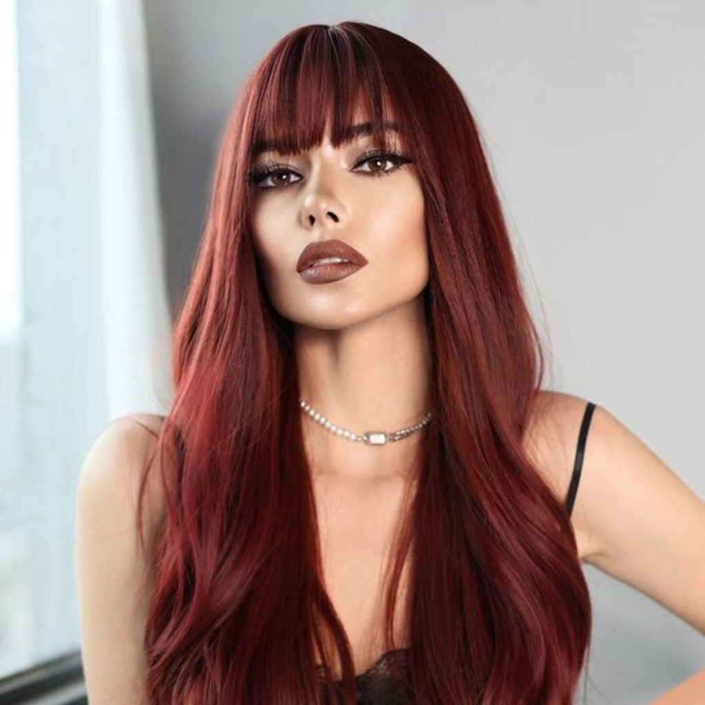 Wine Cherry Brown Color Hair