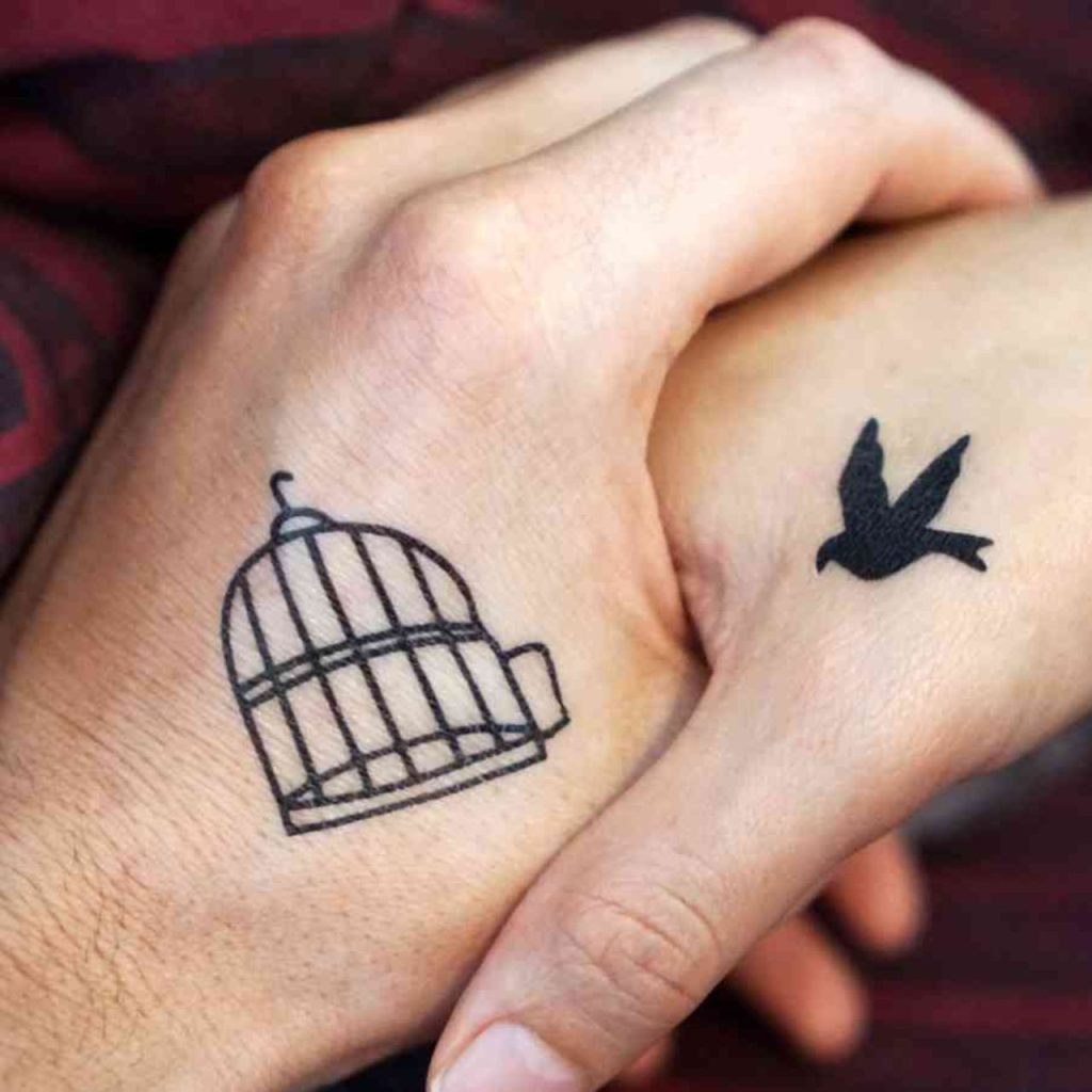 Love Birds Hand Tattoo Design for Crazy Look