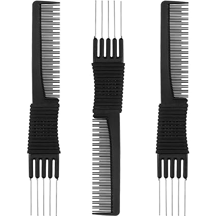 3 Pack Black Carbon Lift Teasing Combs