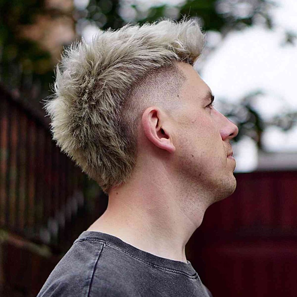 Blond Burst Fade Mullet For A Chic Look