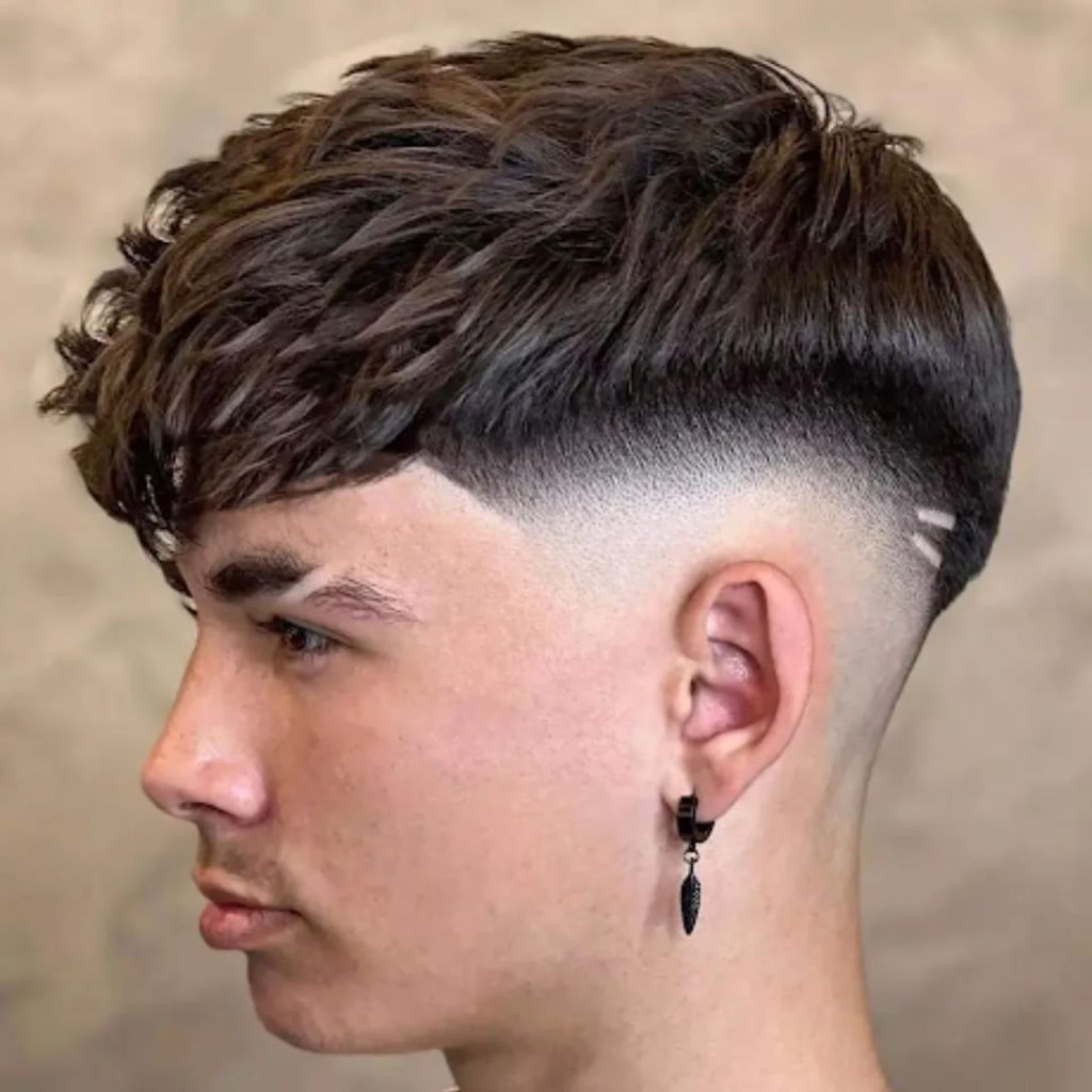 Blown Down Drop Fade Haircut for Men Sexy Look