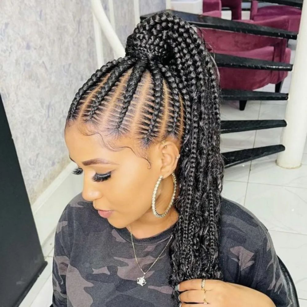 Bohemian Knotless Braided Ponytail for Astonish Hair Look