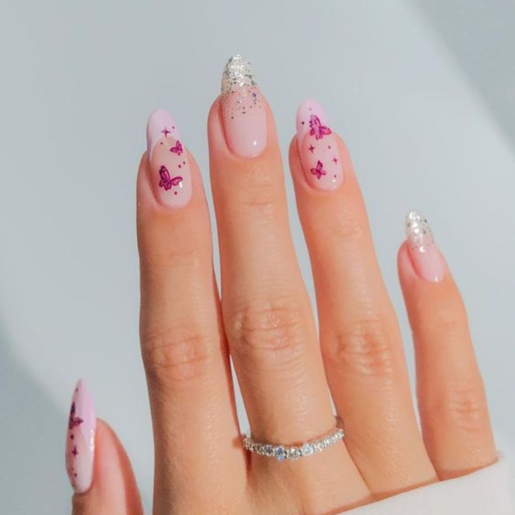 Bright Butterfly Nail Designs for a Glamorous Look