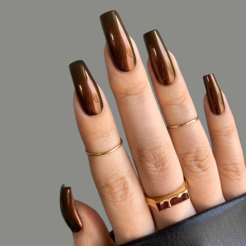 Caramel Tapered Square Nails for Marvelous Look