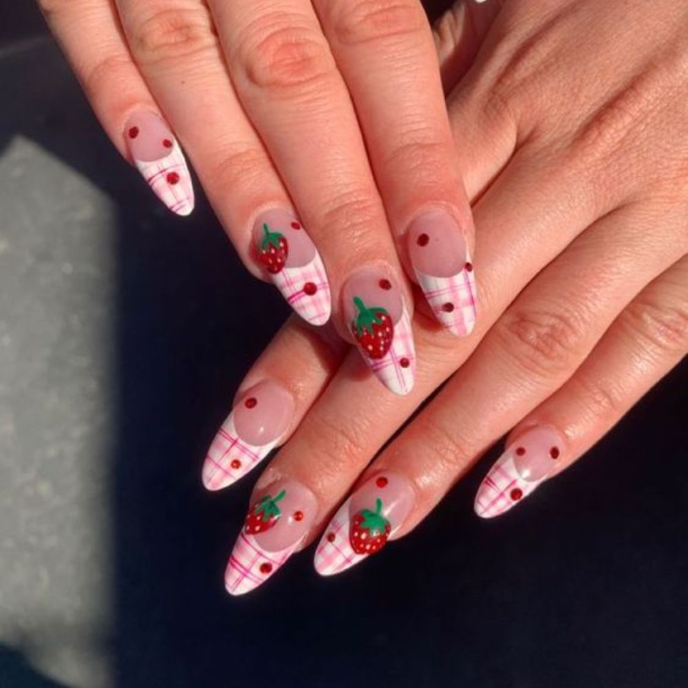 Cherry Hello Kitty Nail Designs For Glamorous Look
