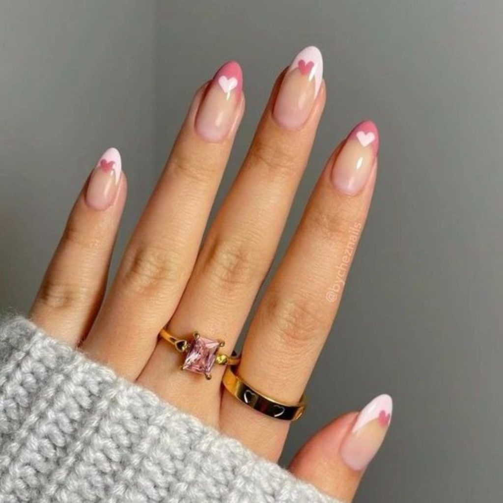Heart Tips Nail Designs for Chic Look