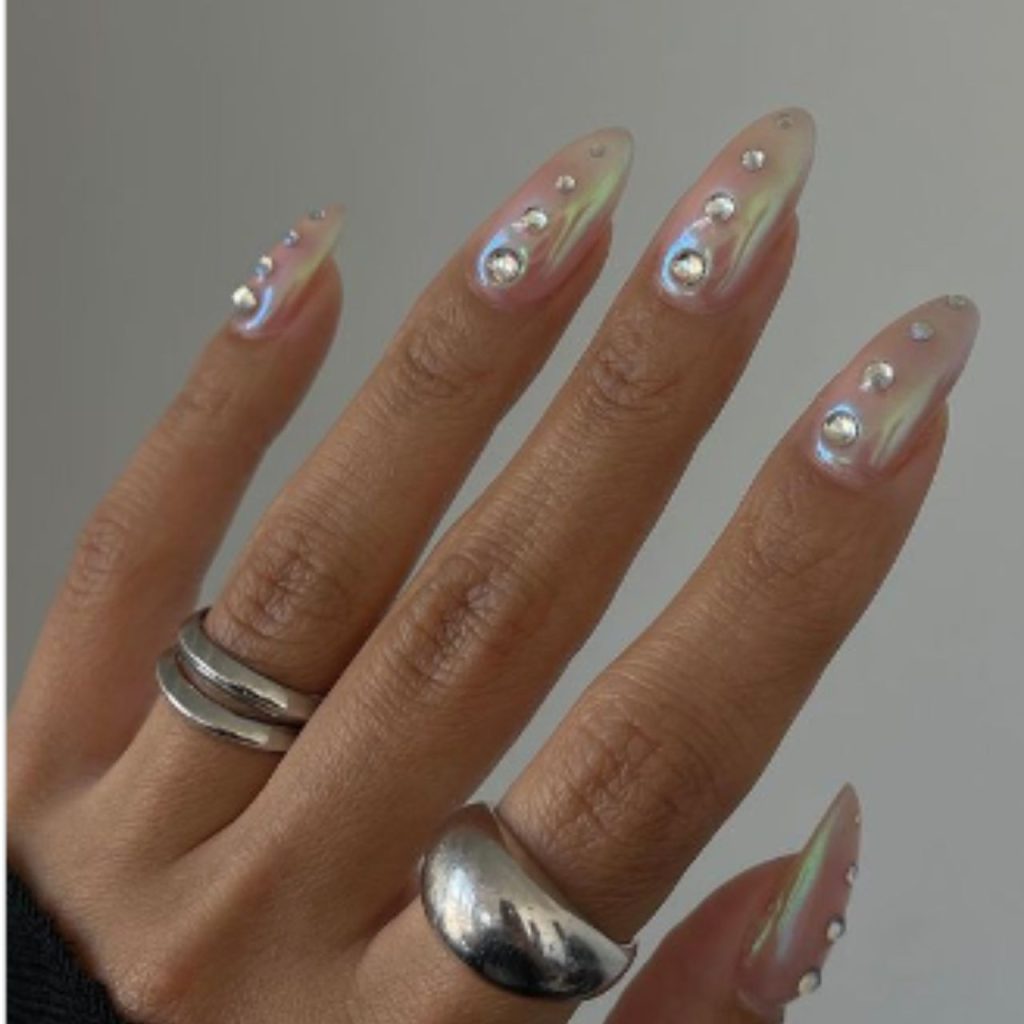 Chrome Iridescent Nails