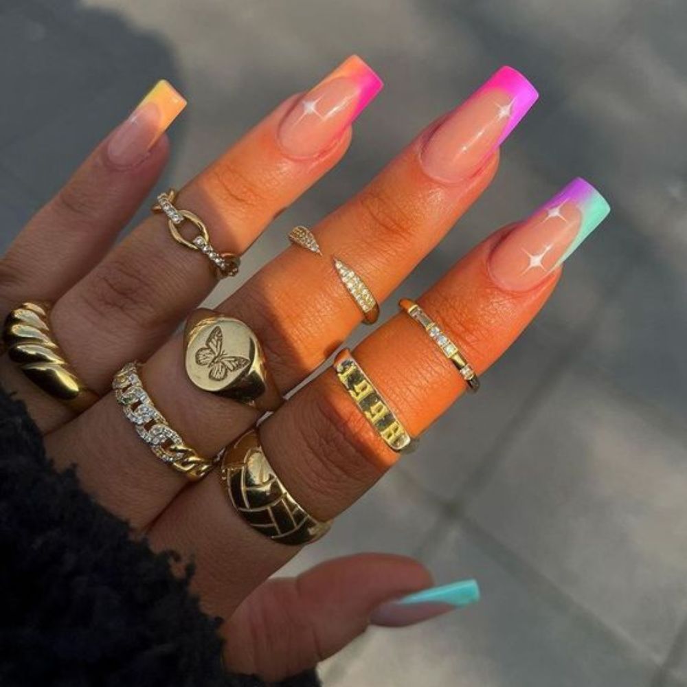 Colurful Tapered Square Nails for Marvelous Look