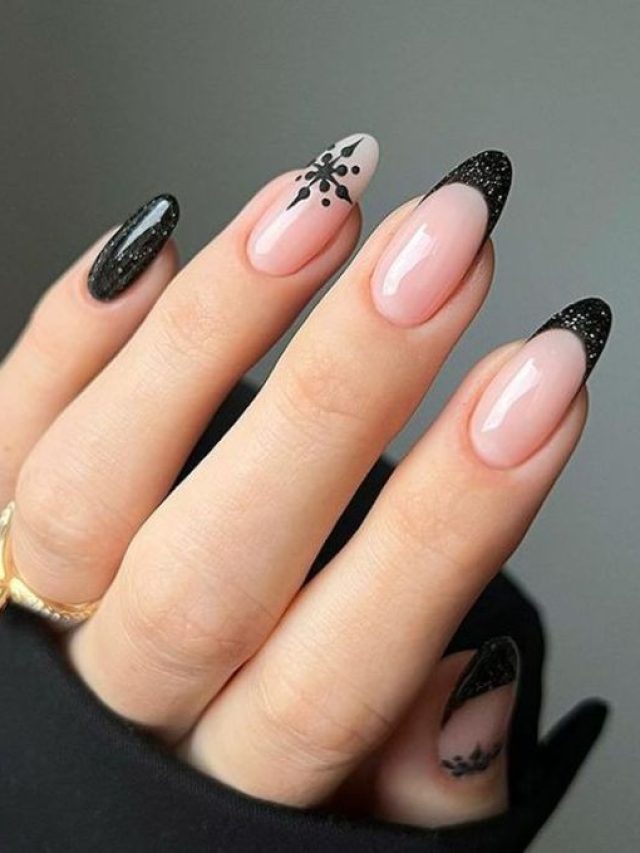 Latest Pink and Black Nails Design