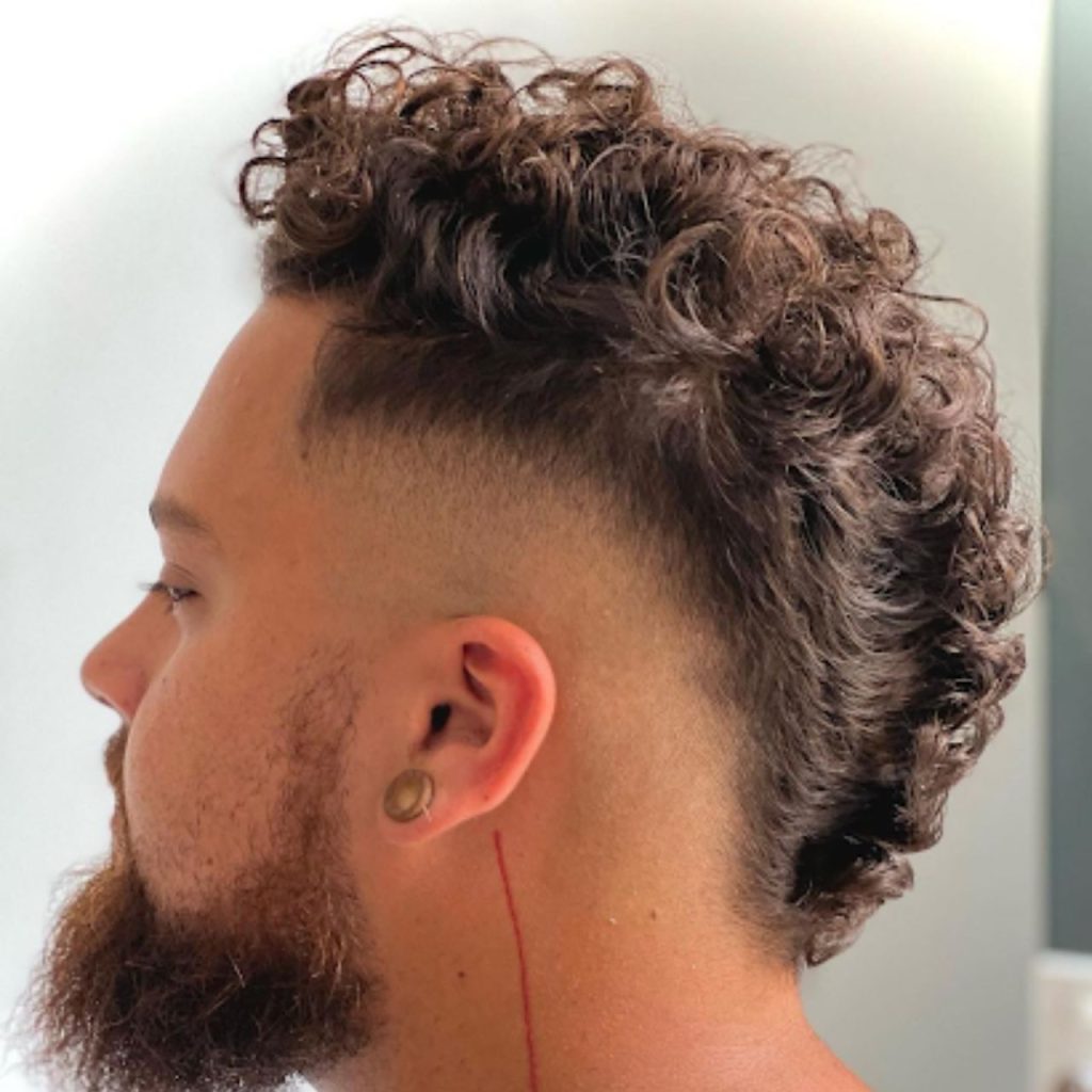 Curly Crown Drop Fade Haircut for Men Sexy Look