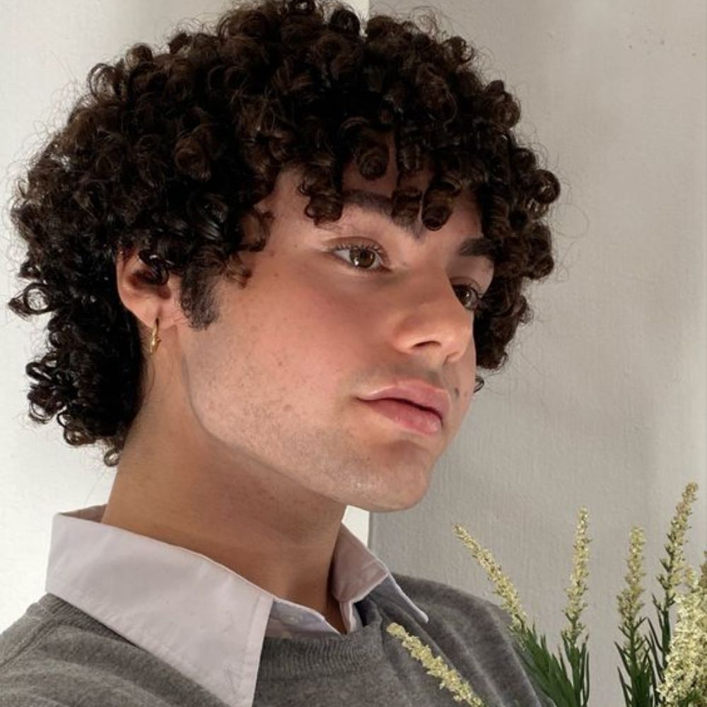 Curly Eboy Hairstyle for Edgy and Stylish Look