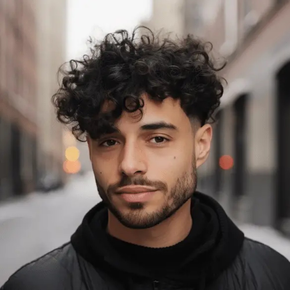 Curly Fluffy Edgar Haircut for Chic Look