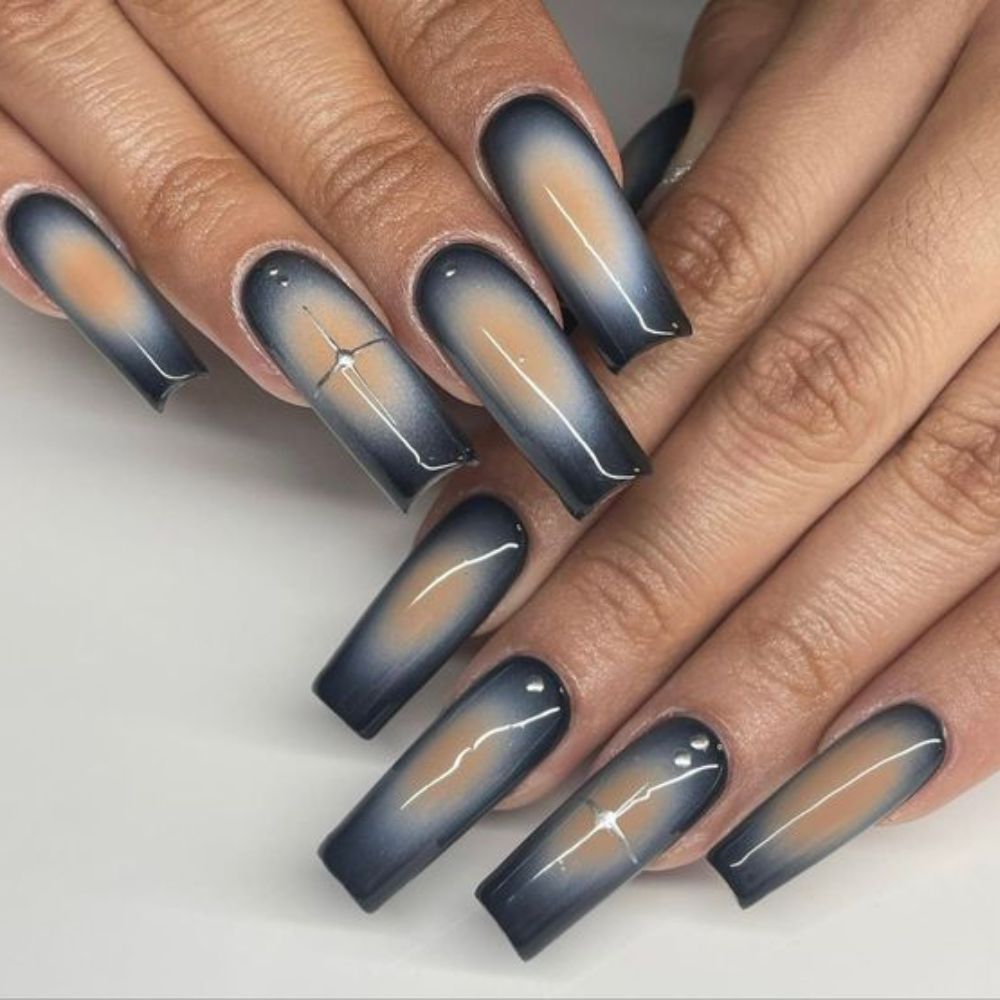 Dark Aura Tapered Square Nails for Marvelous Look