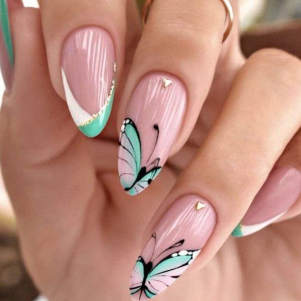 Different Colour Butterfly Nail Designs for a Glamorous Look