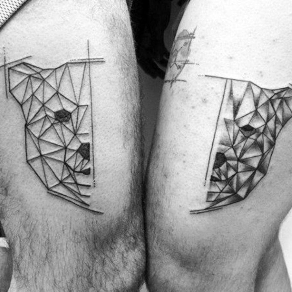 Geometric Thigh Tattoos Men for Bold Statement