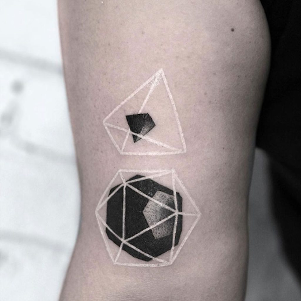 Geometric White Ink Tattoo for bold Appearance