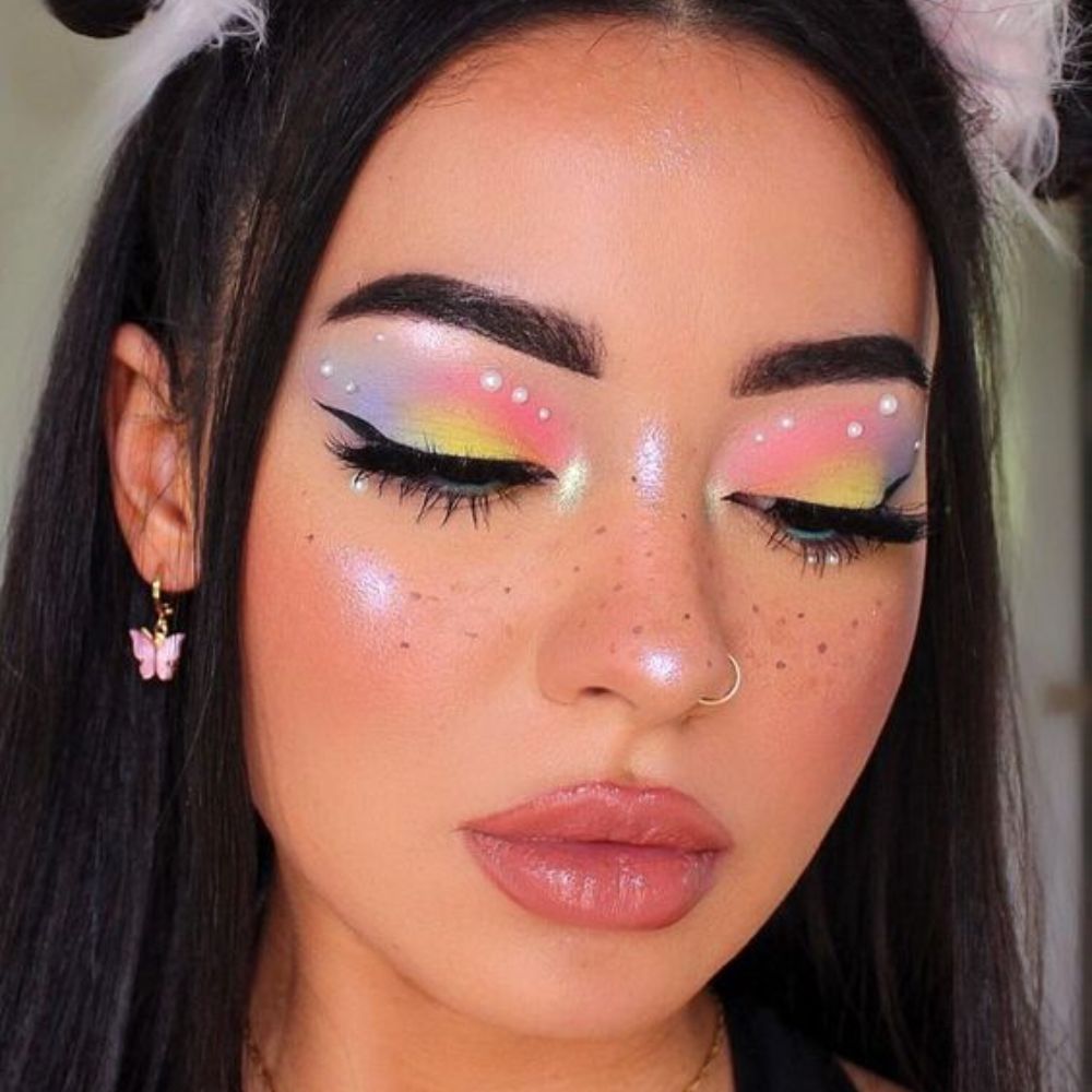 Glitter Rainbow Makeup Look