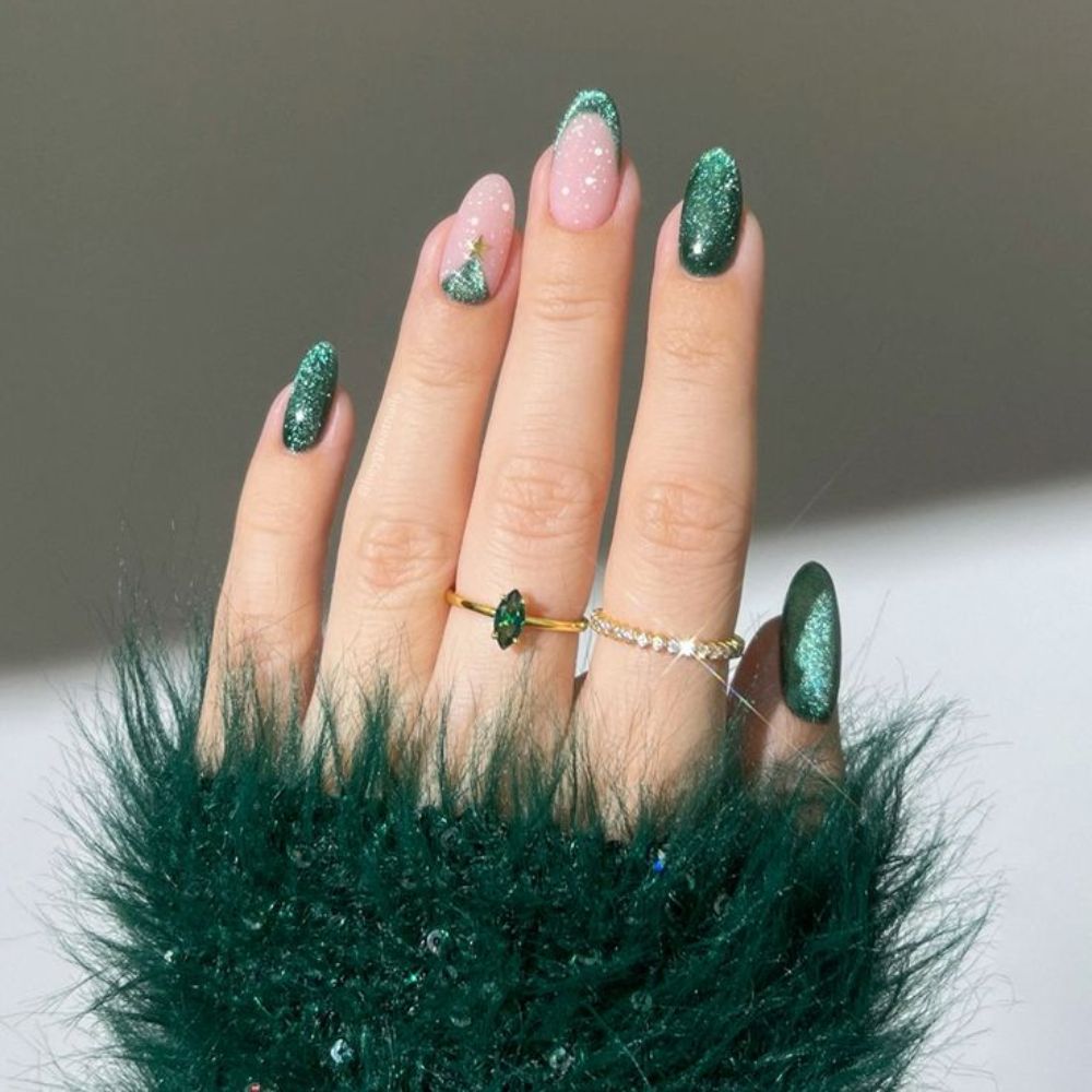 Glittering Canvas Nails for your Galm Birthday Look