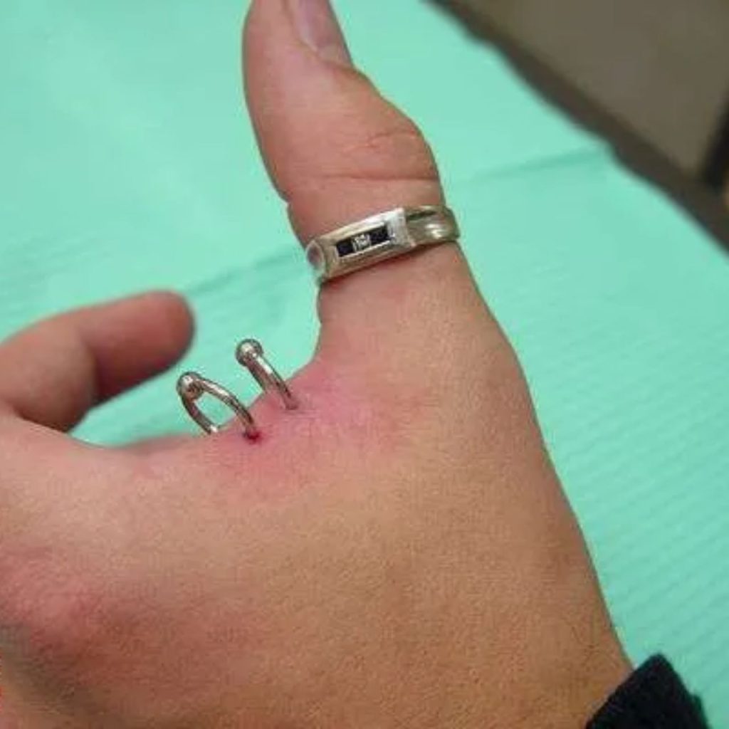 Web Hand Piercing for Natural Look