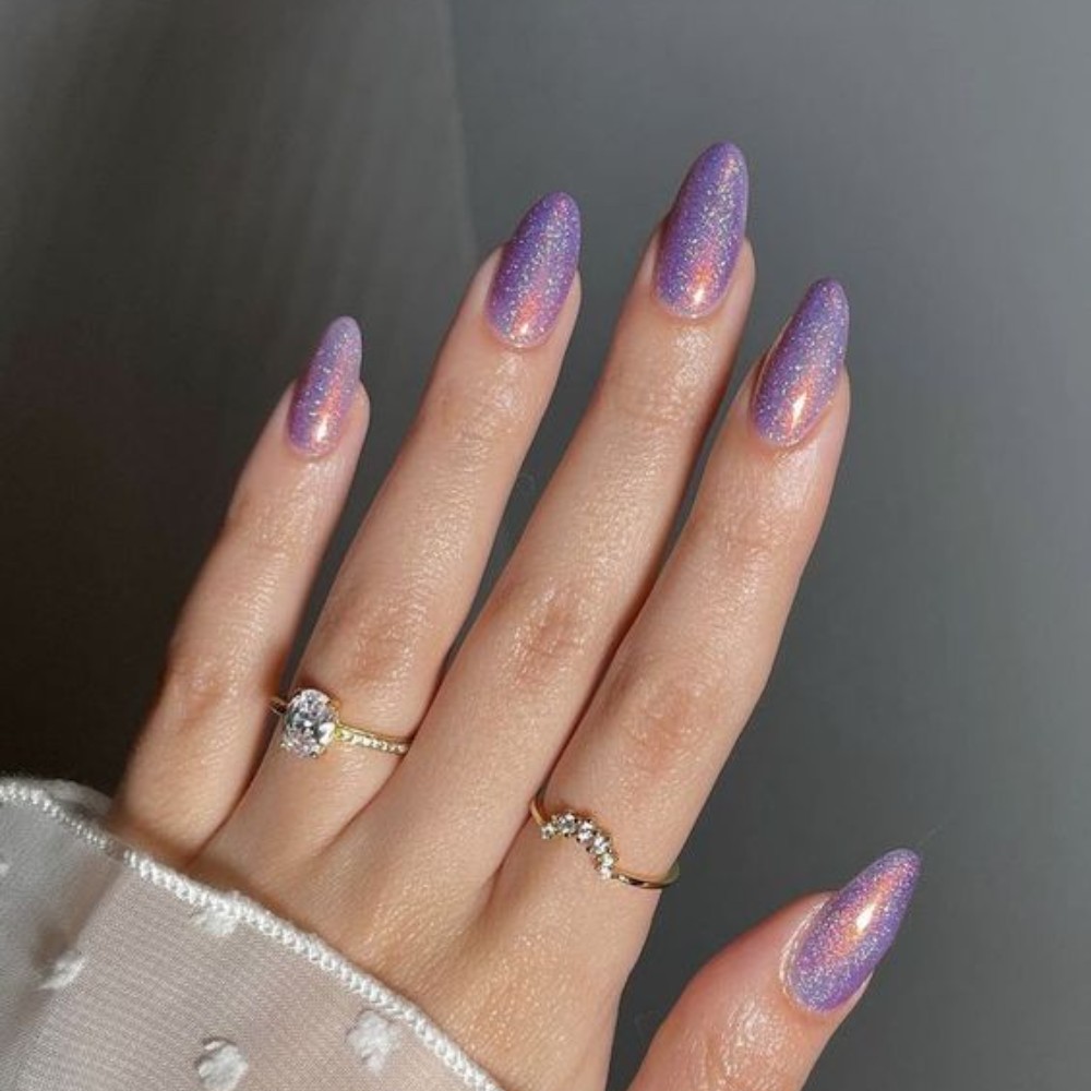 Icy Lavender Haze Winter Nail Designs For Graceful Look