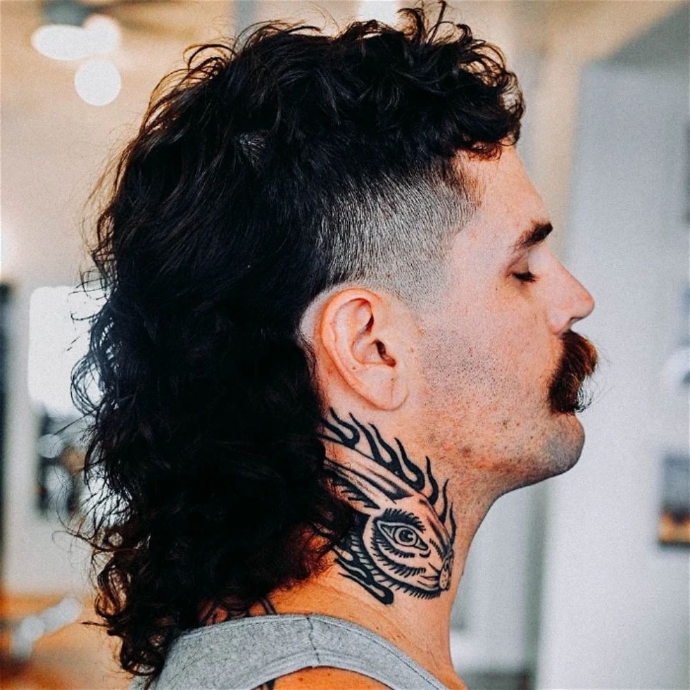 Long Burst Fade Mullet For A Chic Look