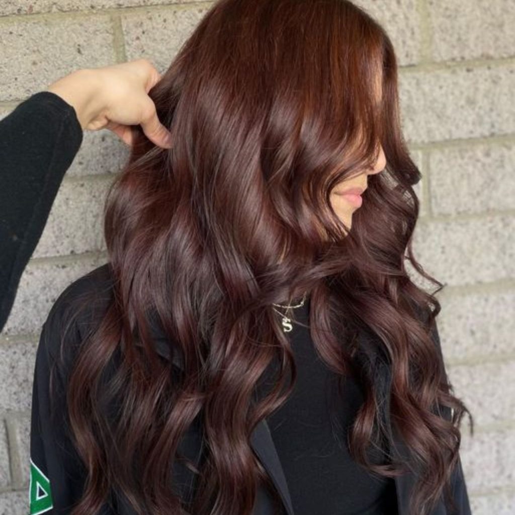 Brown Mahogany Hair Color for Galm Look
