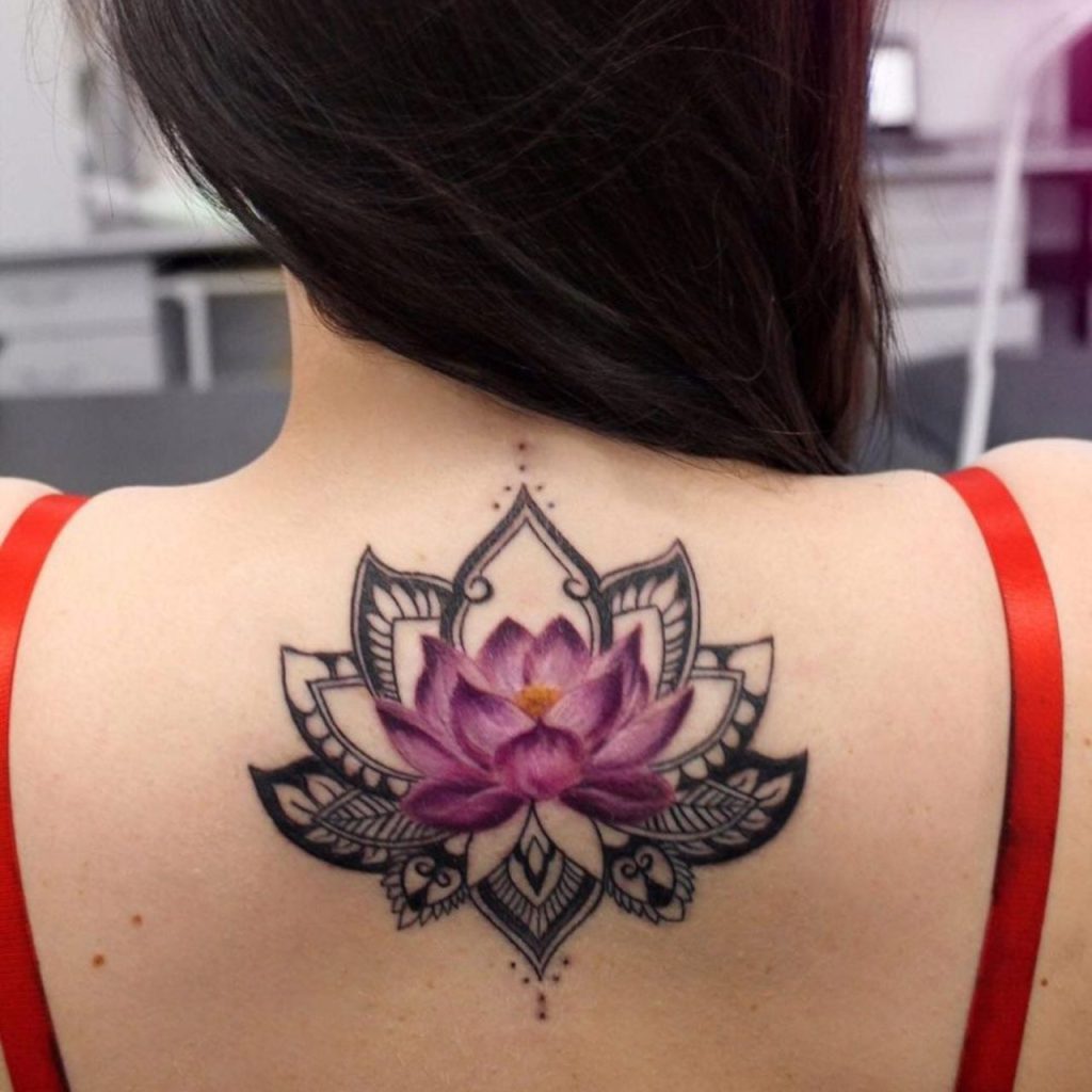 Mandala Lotus Flower Tattoo for Dazzling and Spiritual Look