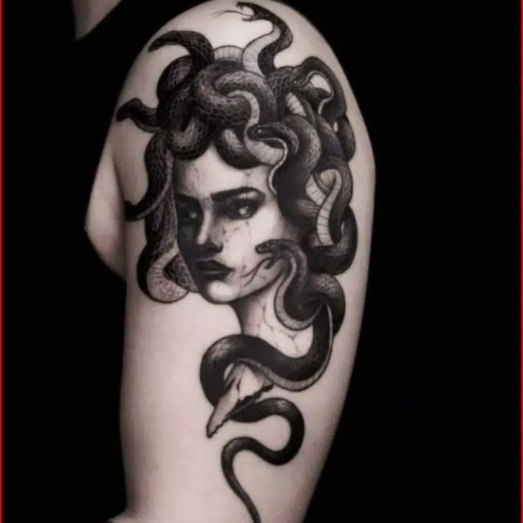 Black Medusa Tattoo for Bold Look