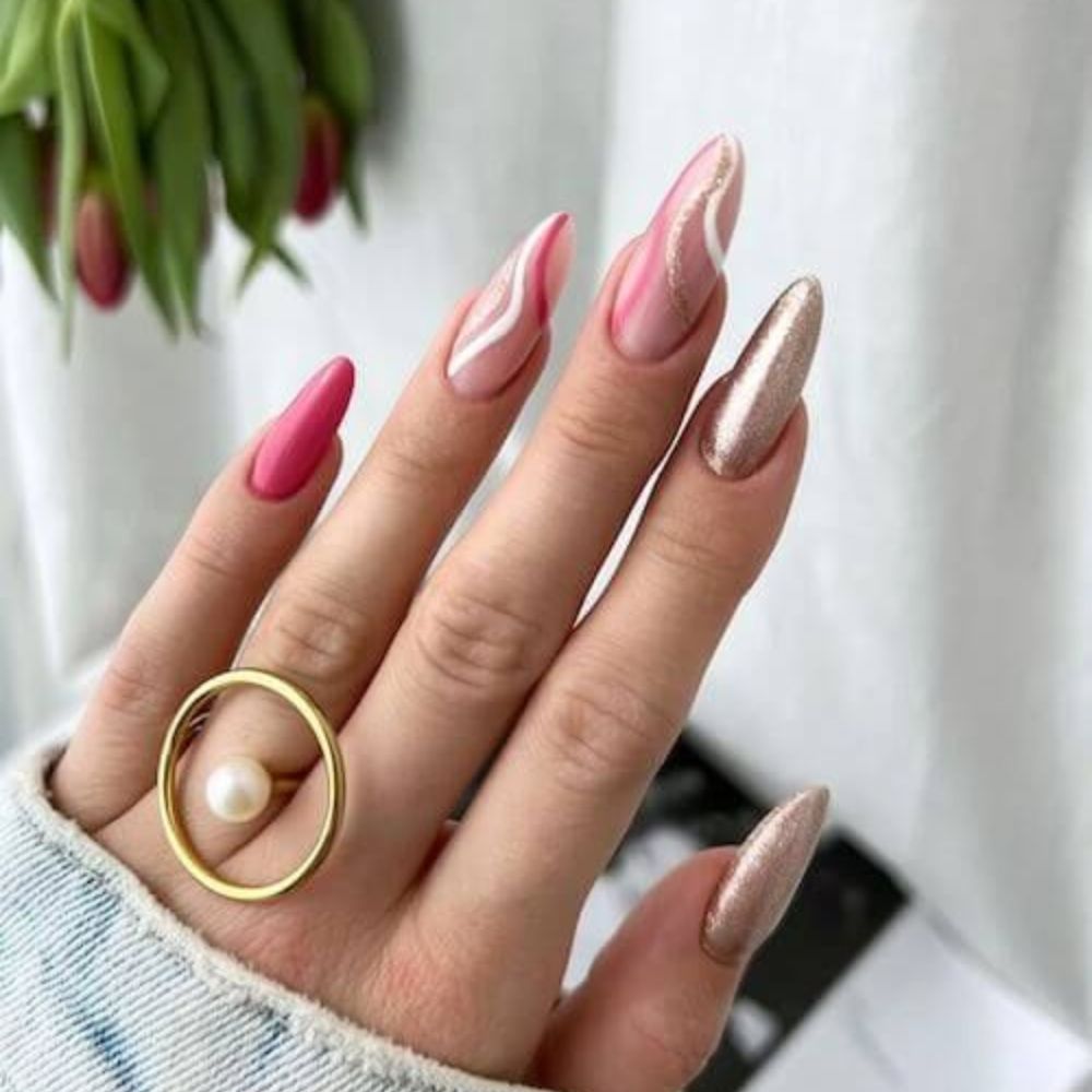 Metallic Nails for your Galm Birthday Look